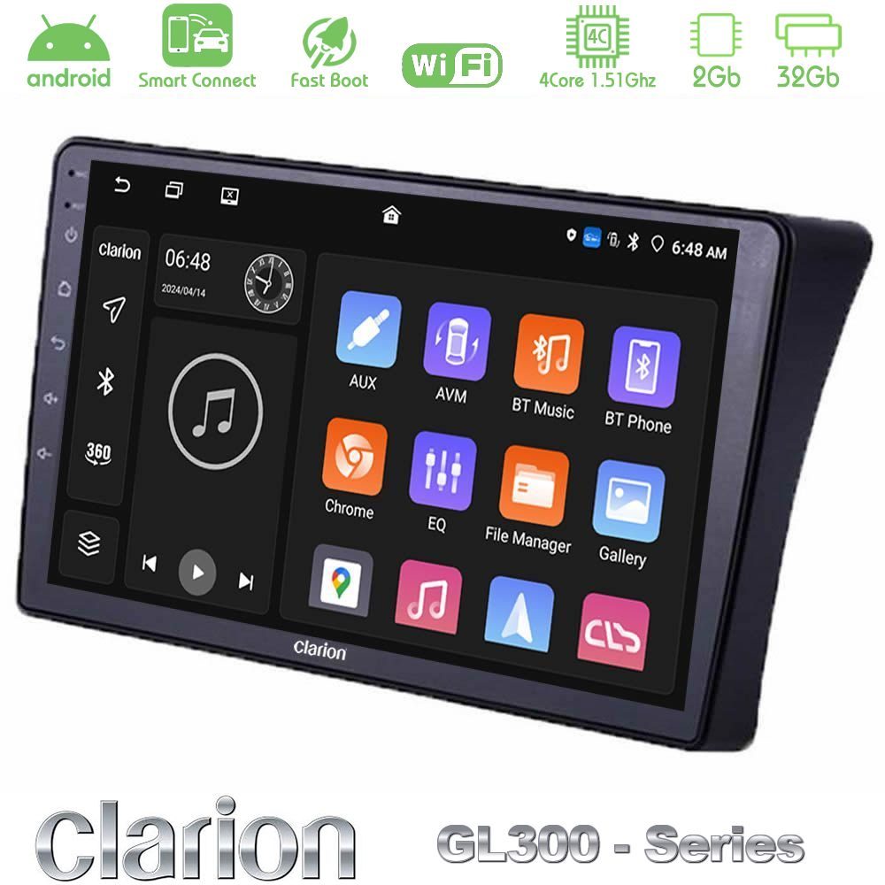 Clarion GL300 Series 4Core Android ClarionOS 2+32GB Nissan Navara D40 Navigation Multimedia Tablet 9" Με Carplay & Android Auto