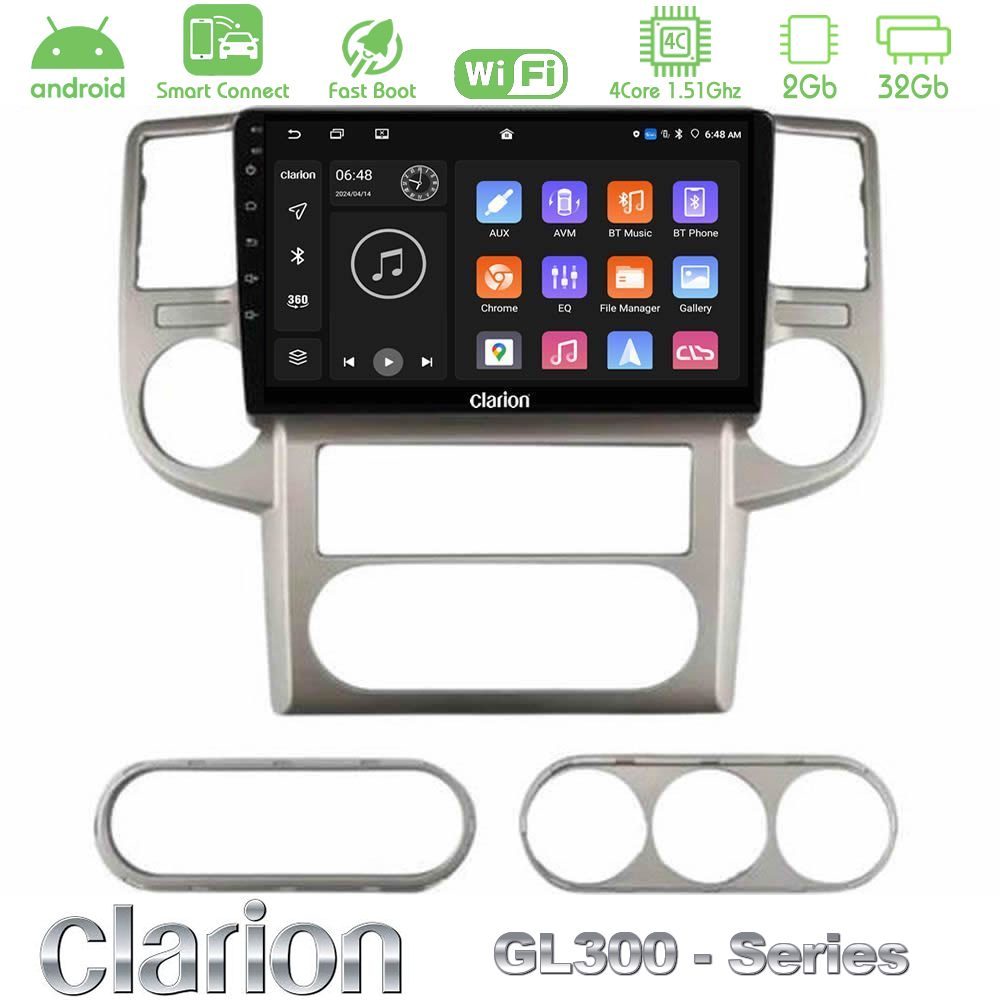 Clarion GL300 Series 4Core Android ClarionOS 2+32GB Nissan X-Trail 2003-2007 Navigation Multimedia Tablet 10" Με Carplay & Android Auto