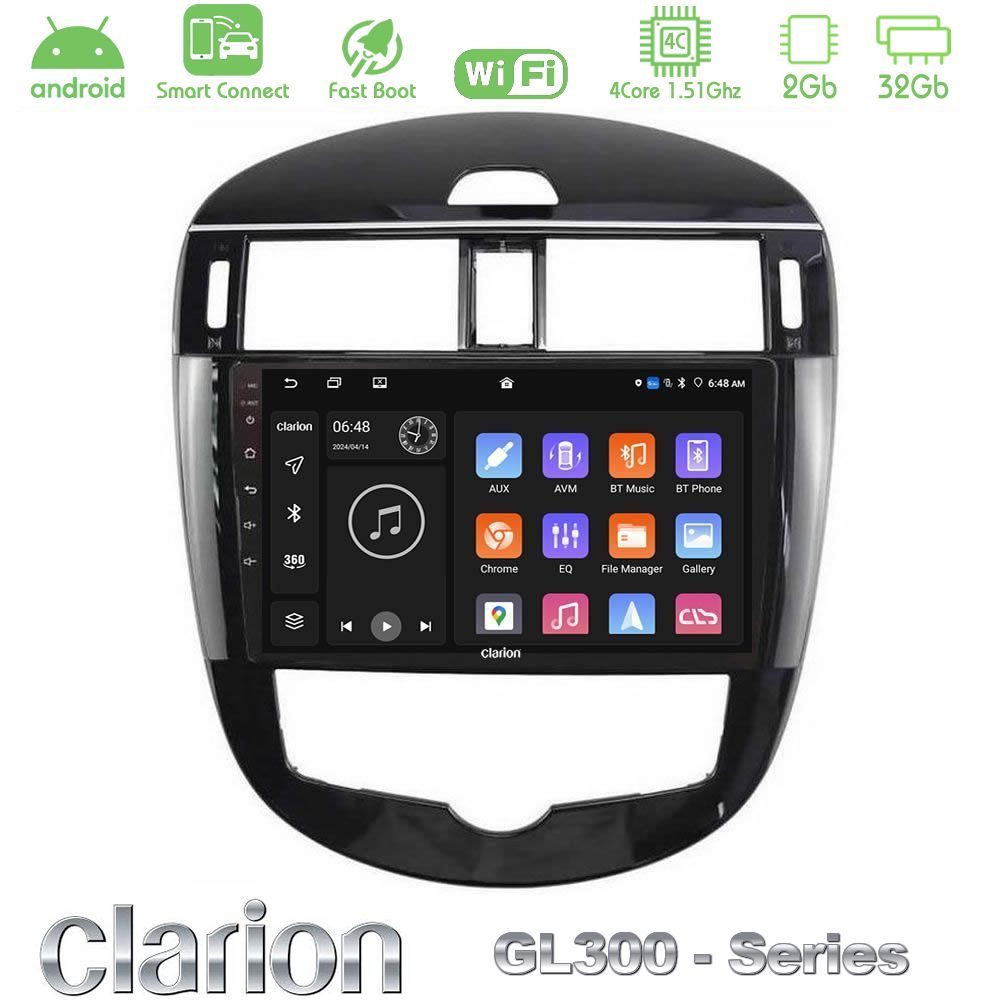 Clarion GL300 Series 4Core Android ClarionOS 2+32GB Nissan Pulsar 2015-2018 Navigation Multimedia Tablet 9" Με Carplay & Android Auto