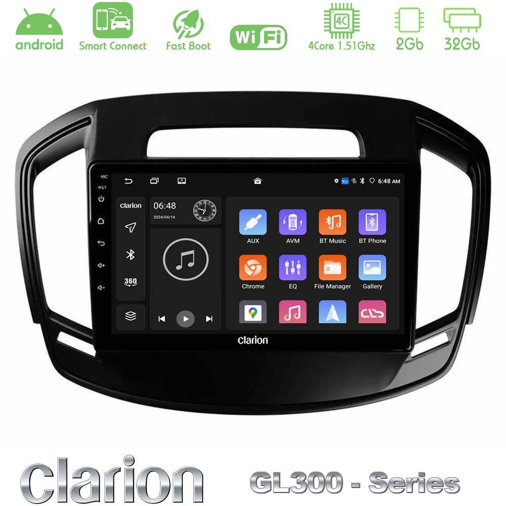 Clarion GL300 Series 4Core Android ClarionOS 2+32GB Opel Insignia 2014-2017 Navigation Multimedia Tablet 9" Με Carplay & Android Auto