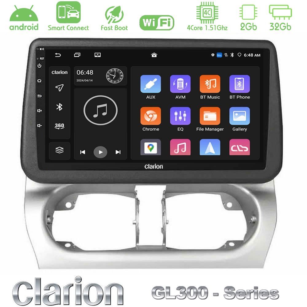 Clarion GL300 Series Opel Corsa C/Combo C 4Core Android ClarionOS 2+32GB Navigation Multimedia Tablet 9" Με Carplay & Android Auto
