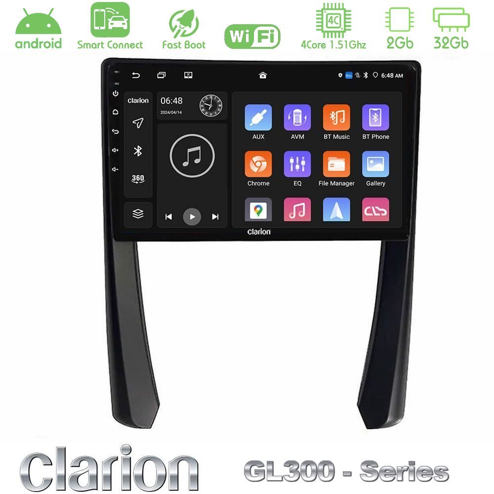 Clarion GL300 Series 4Core Android ClarionOS 2+32GB Porsche 911/Cayman/Boxster Navigation Multimedia Tablet 9" Με Carplay & Android Auto