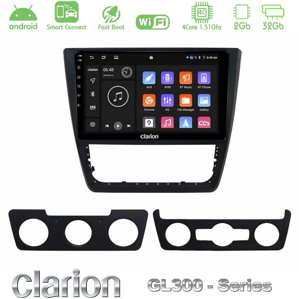 Clarion GL300 Series 4Core Android ClarionOS 2+32GB Skoda Yeti 2009-> Navigation Multimedia Tablet 10" Με Carplay & Android Auto