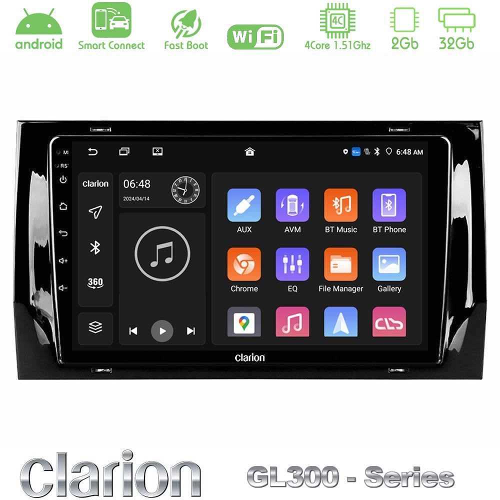 Clarion GL300 Series 4Core Android ClarionOS 2+32GB Skoda Kodiaq/Karoq 2017-> Navigation Multimedia Tablet 10" Με Carplay & Android Auto