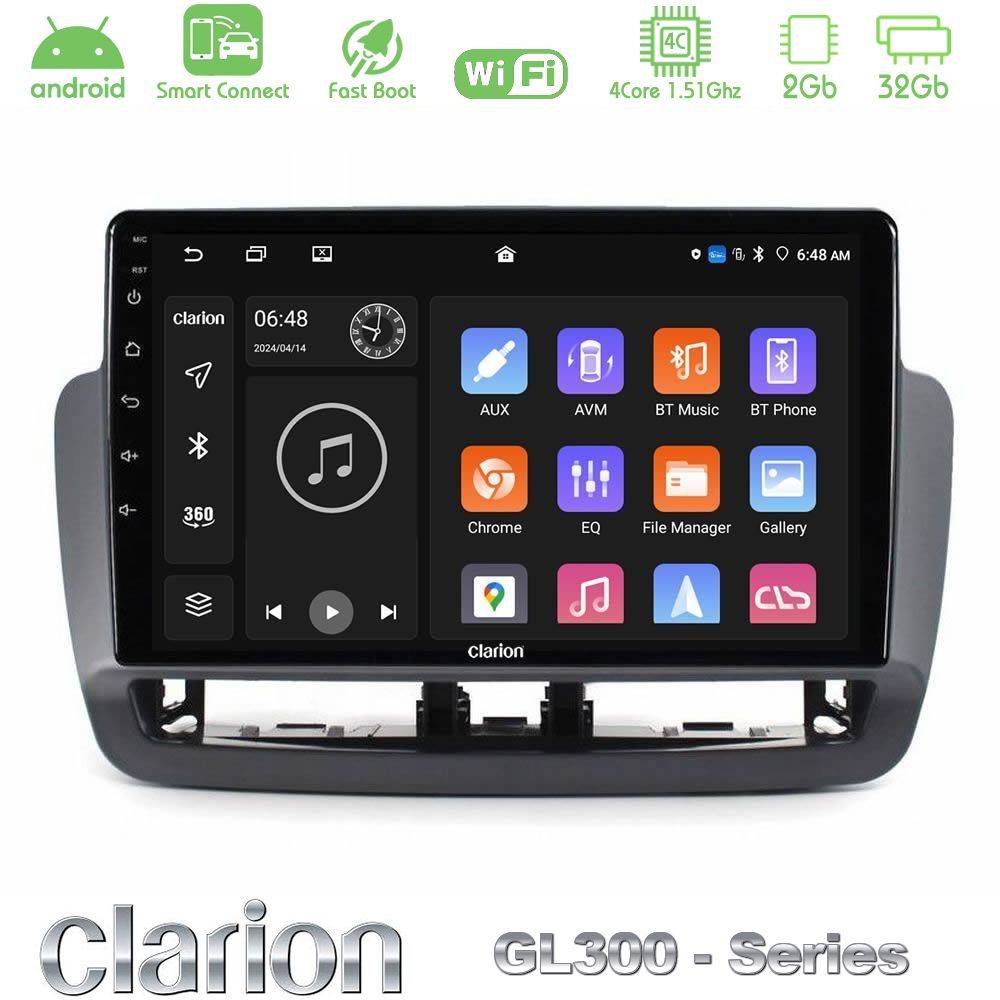 Clarion GL300 Series 4Core Android ClarionOS 2+32GB Seat Ibiza 2012-2015 Navigation Multimedia Tablet 9" Με Carplay & Android Auto