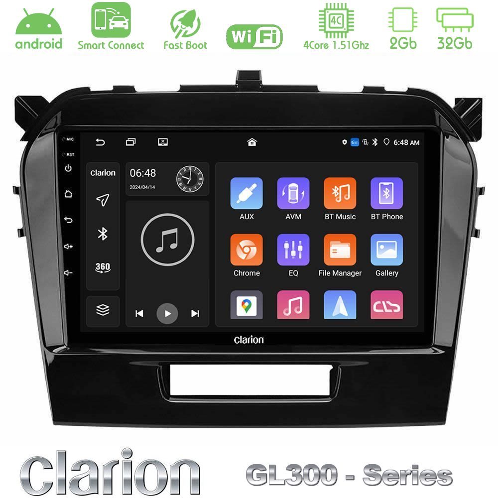 Clarion GL300 Series 4Core Android ClarionOS 2+32GB Suzuki Vitara 2015-2024 Navigation Multimedia Tablet 9" Με Carplay & Android Auto