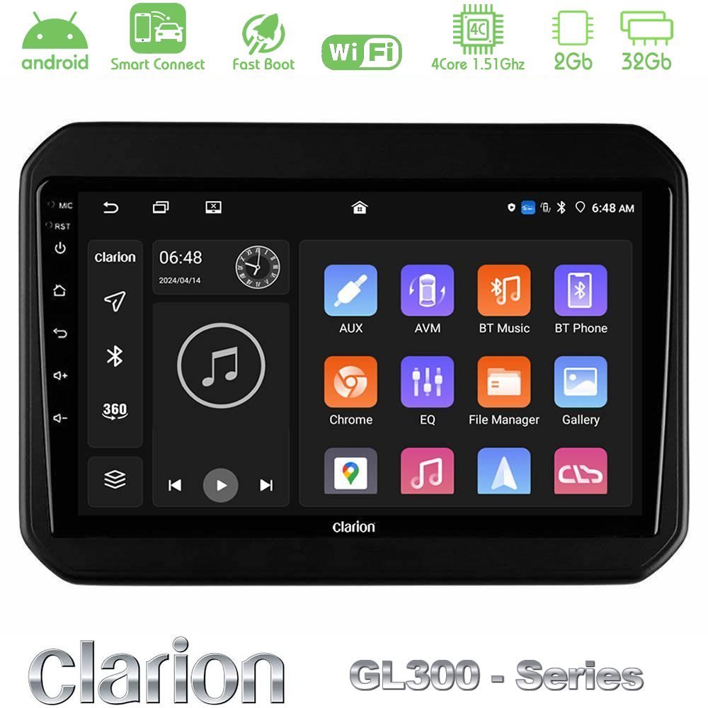 Clarion GL300 Series 4Core Android ClarionOS 2+32GB Suzuki Ignis Navigation Multimedia Tablet 9" Με Carplay & Android Auto