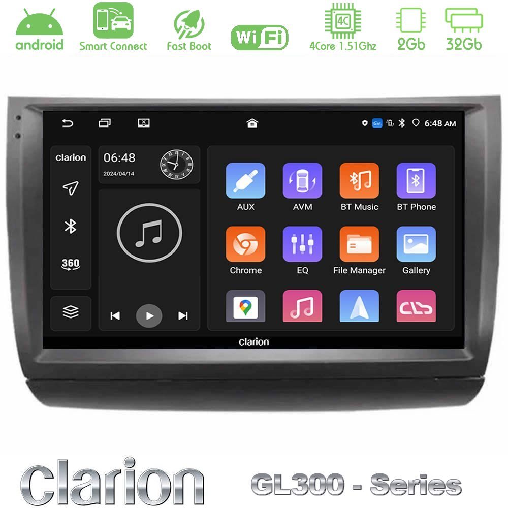 Clarion GL300 Series 4Core Android ClarionOS 2+32GB Toyota Prius 2004-2009 Navigation Multimedia Tablet 9" Με Carplay & Android Auto