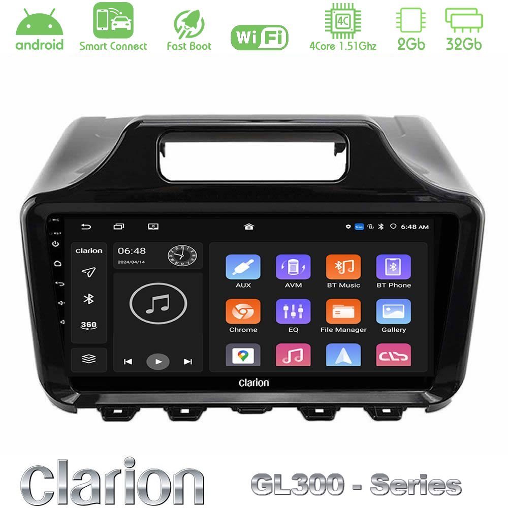Clarion GL300 Series Toyota iQ 2008 – 2015 4Core Android ClarionOS 2+32GB Navigation Multimedia Tablet 9" Με Carplay & Android Auto