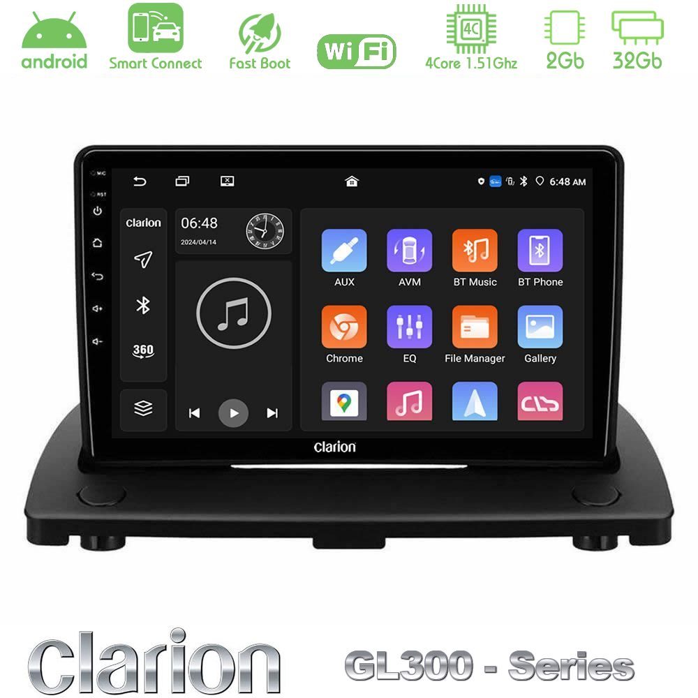Clarion GL300 Series 4Core Android ClarionOS 2+32GB Volvo XC90 2006-2014 Navigation Multimedia Tablet 9" Με Carplay & Android Auto