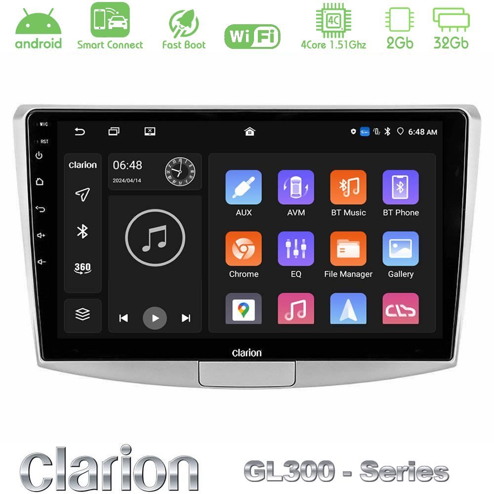 Clarion GL300 Series 4Core Android ClarionOS 2+32GB VW Passat Navigation Multimedia Tablet 10" Με Carplay & Android Auto