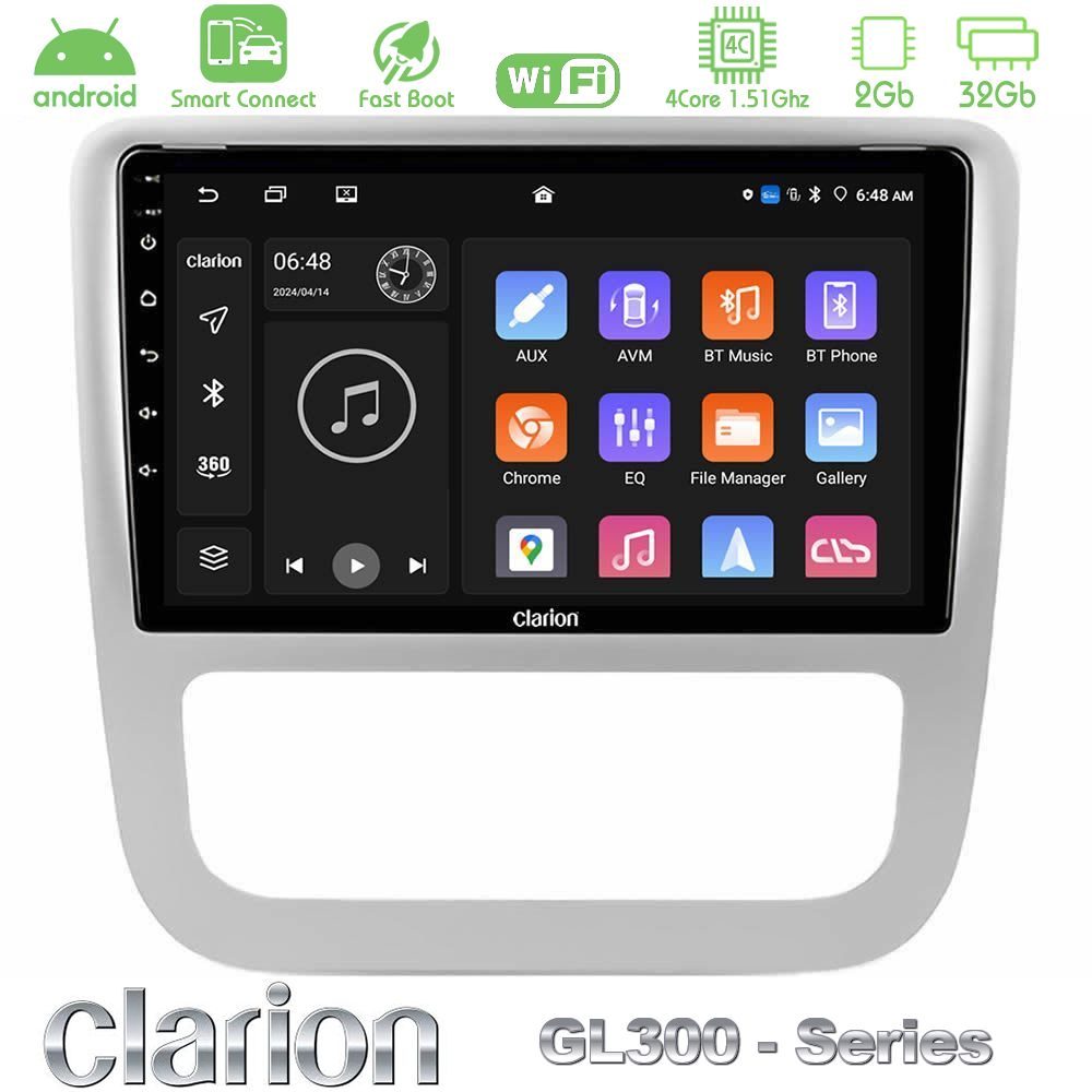 Clarion GL300 Series 4Core Android ClarionOS 2+32GB VW Scirocco / Eos Navigation Multimedia Tablet 9" Με Carplay & Android Auto