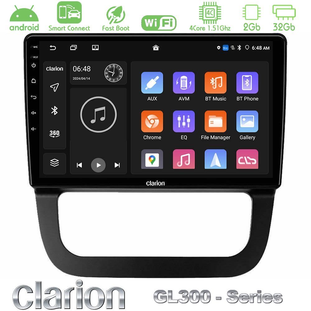 Clarion GL300 Series 4Core Android ClarionOS 2+32GB VW Jetta Navigation Multimedia Tablet 10" Με Carplay & Android Auto