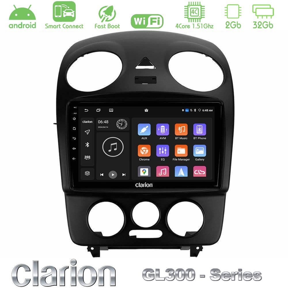 Clarion GL300 Series 4Core Android ClarionOS 2+32GB VW Beetle Navigation Multimedia Tablet 9" Με Carplay & Android Auto