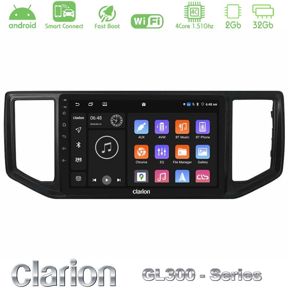 Clarion GL300 Series 4Core Android ClarionOS 2+32GB VW Amarok 2017-2022 Navigation Multimedia Tablet 9" Με Carplay & Android Auto