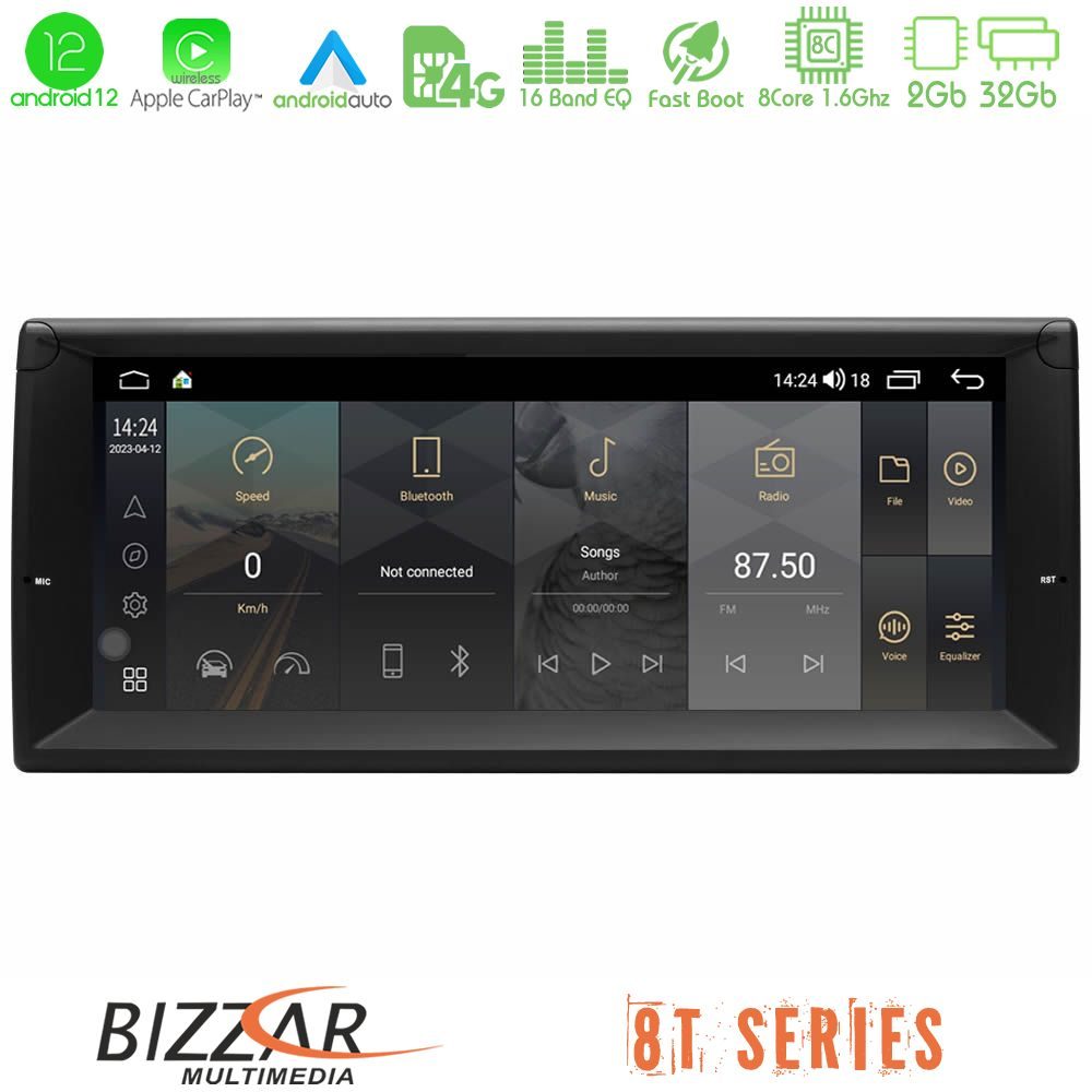 Bizzar OEM BMW 5er E39 10.25" Special Design 8core Android12 2+32GB Navigation Multimedia Deckless με Carplay/AndroidAuto