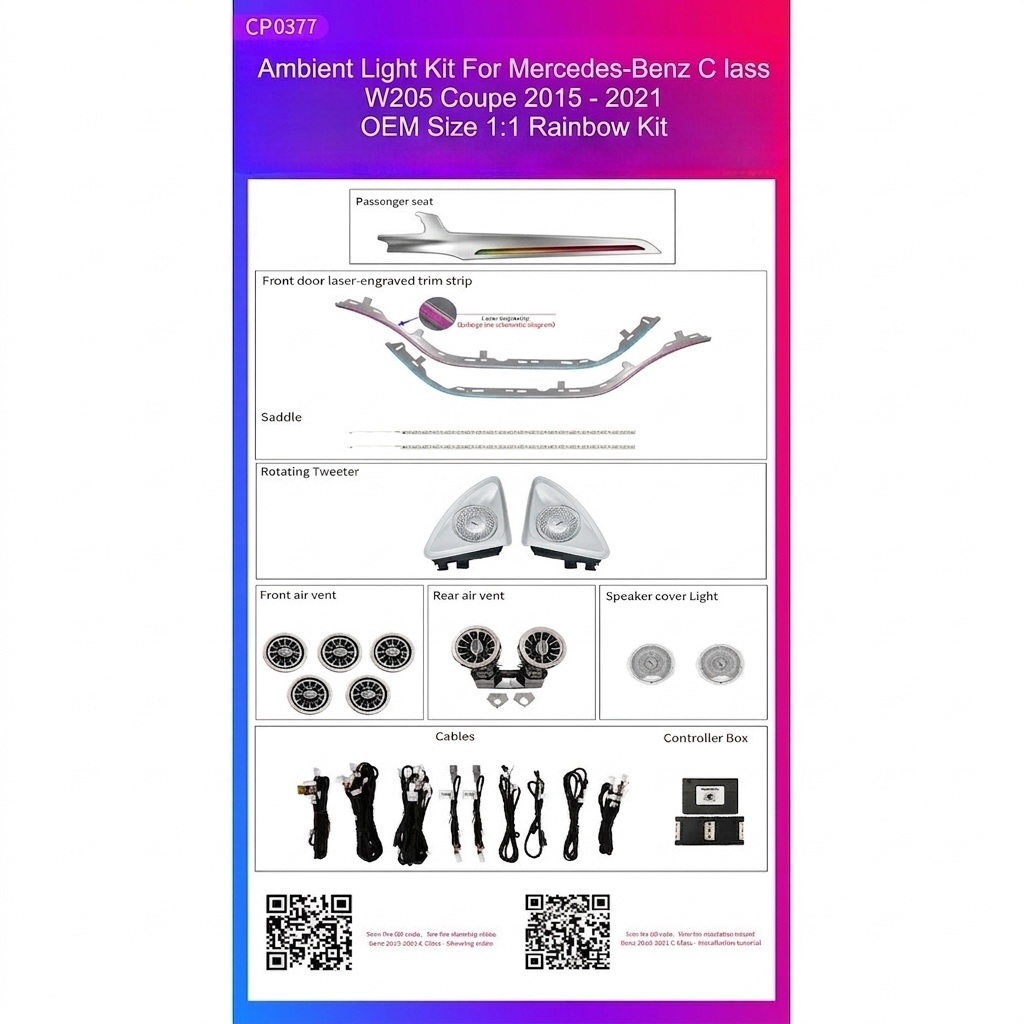 Ατμοσφαιρικός Φωτισμός Mercedes C Class Coupe W205 2015-2021 Ambient Light Kit 1:1