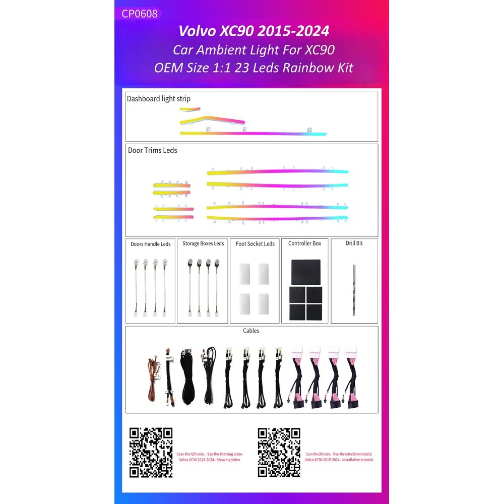 Ατμοσφαιρικός Φωτισμός Volvo XC90 2015-2024 OEM Ambient Light Kit 1:1