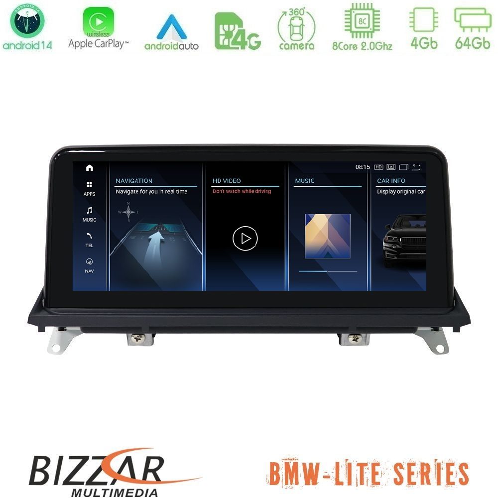Bizzar Lite Series BMW X5 & X6 2007-2010 Android14 8Core (4+64GB) Navigation Multimedia 10.25"