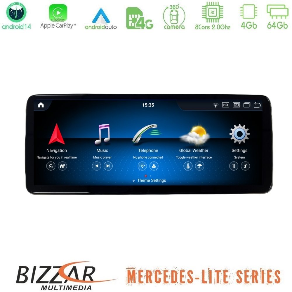 Bizzar Lite Series Mercedes C/GLC Class (W205/X253) NTG5 Android14 8Core (4+64GB) Navigation Multimedia 12