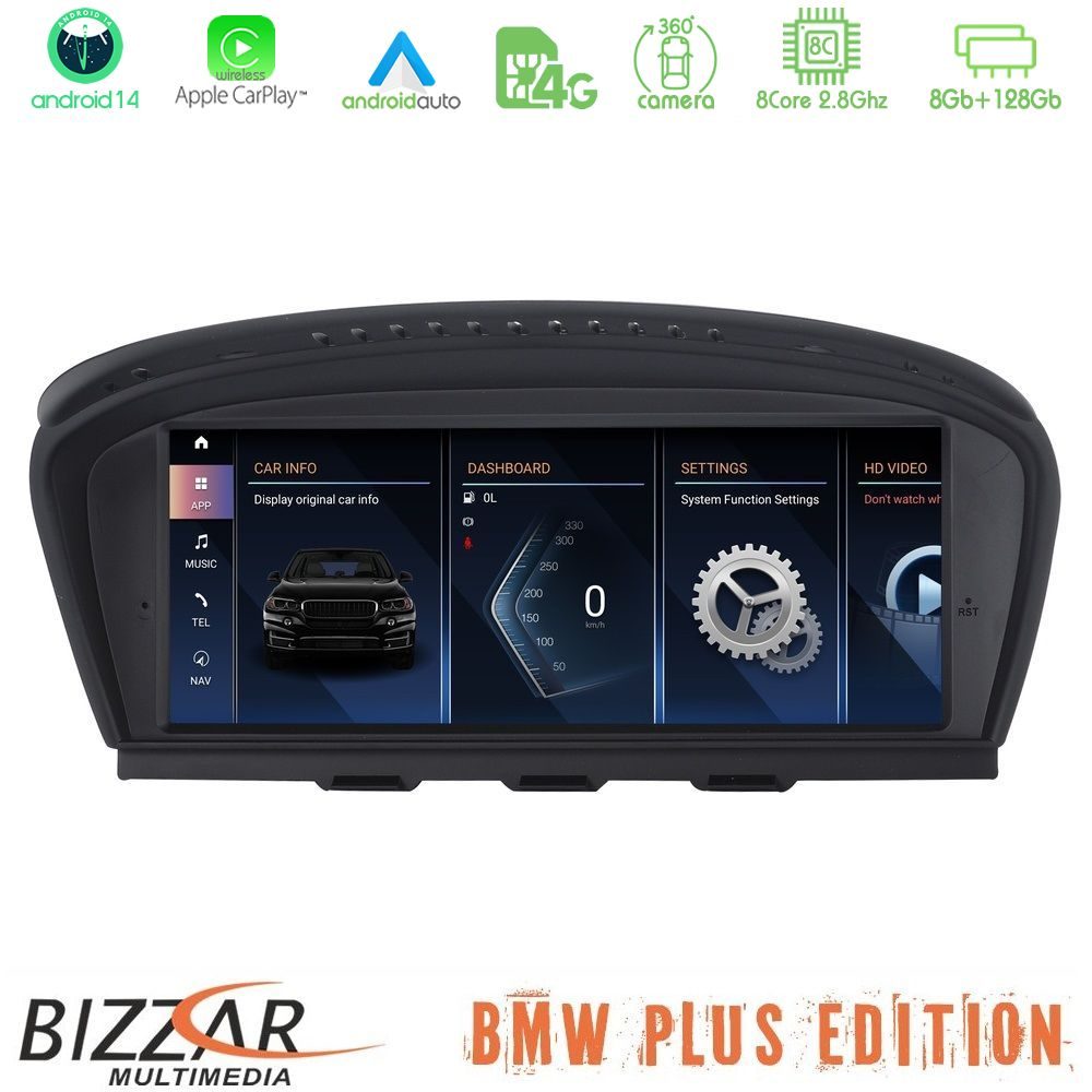 Bizzar Plus Edition BMW 3er/5er/6er (E90/E60/E63) Android14 8Core (8+128GB) Navigation Multimedia 8.8" Anti-reflection