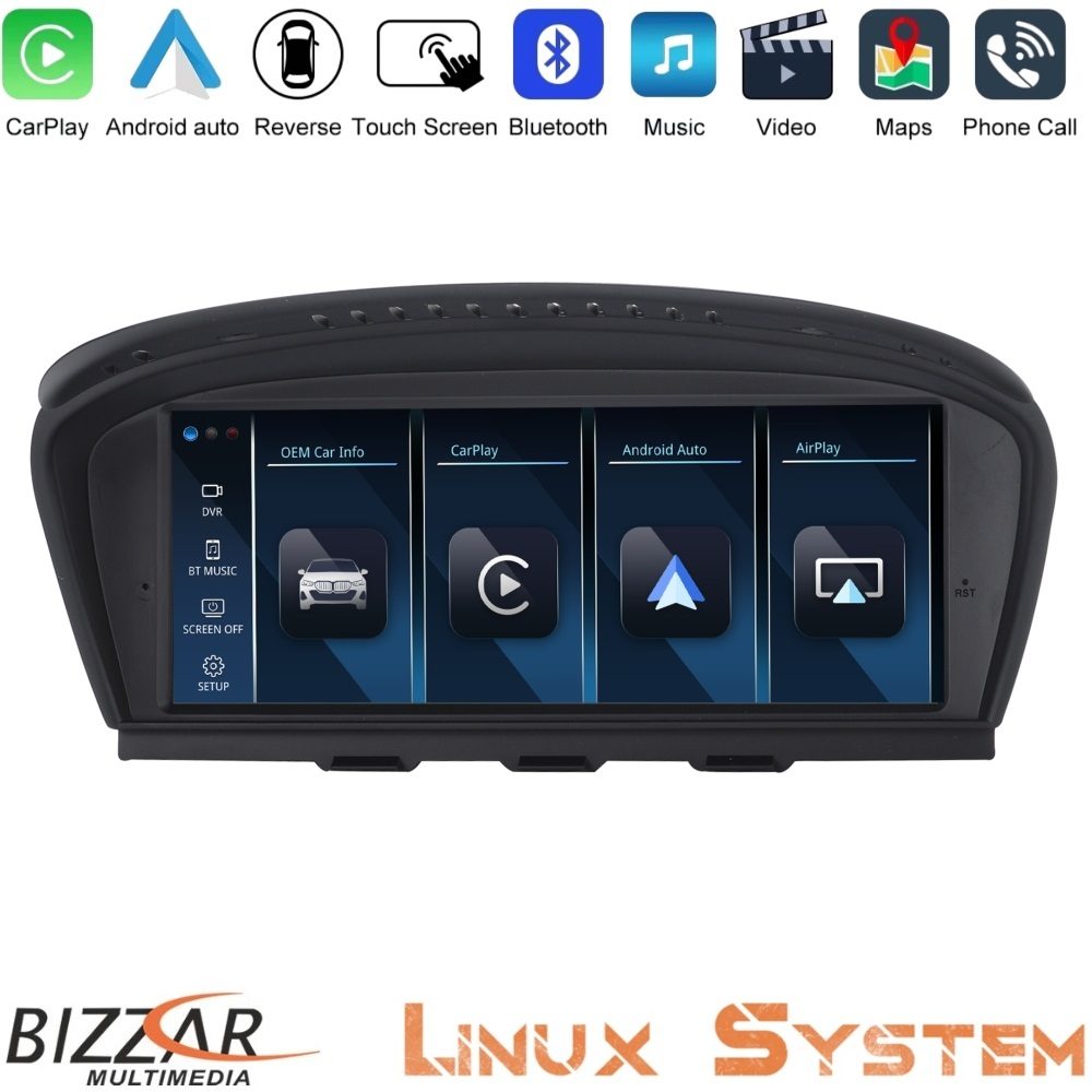 Bizzar BMW 3er/5er E90/E92/E60 CIC Linux Apple CarPlay | Android Auto screen 8.8" HD Anti-reflection