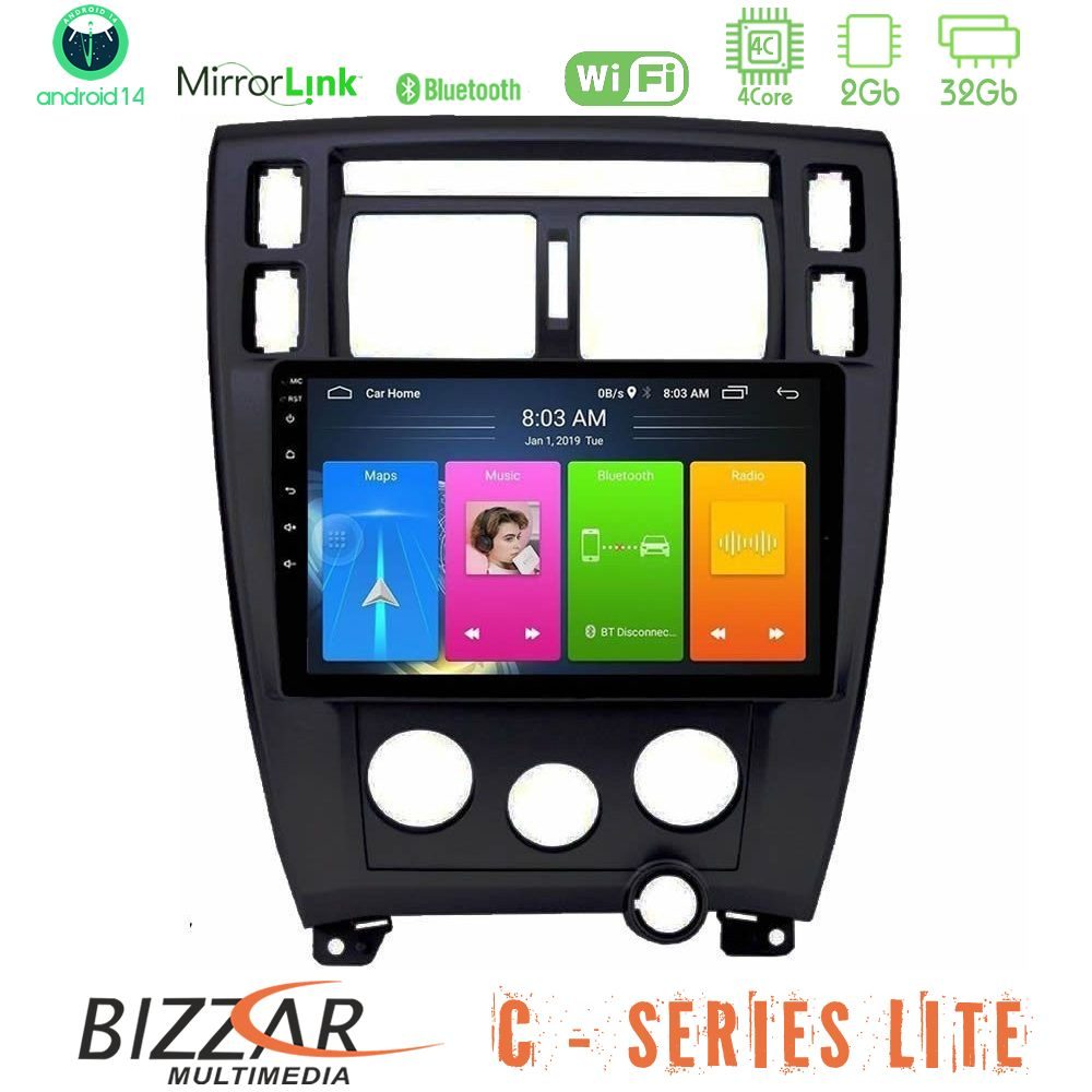 Bizzar C Series Lite 4Core Android14 2+32GB Hyundai Tucson Navigation Multimedia Tablet 9" (Μαύρο)