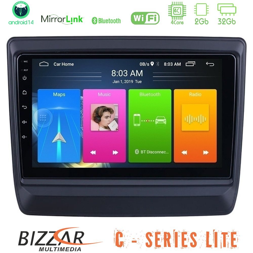 Bizzar C Series Lite 4Core Android14 2+32GB Isuzu D-MAX 2020-2023 Navigation Multimedia Tablet 9"