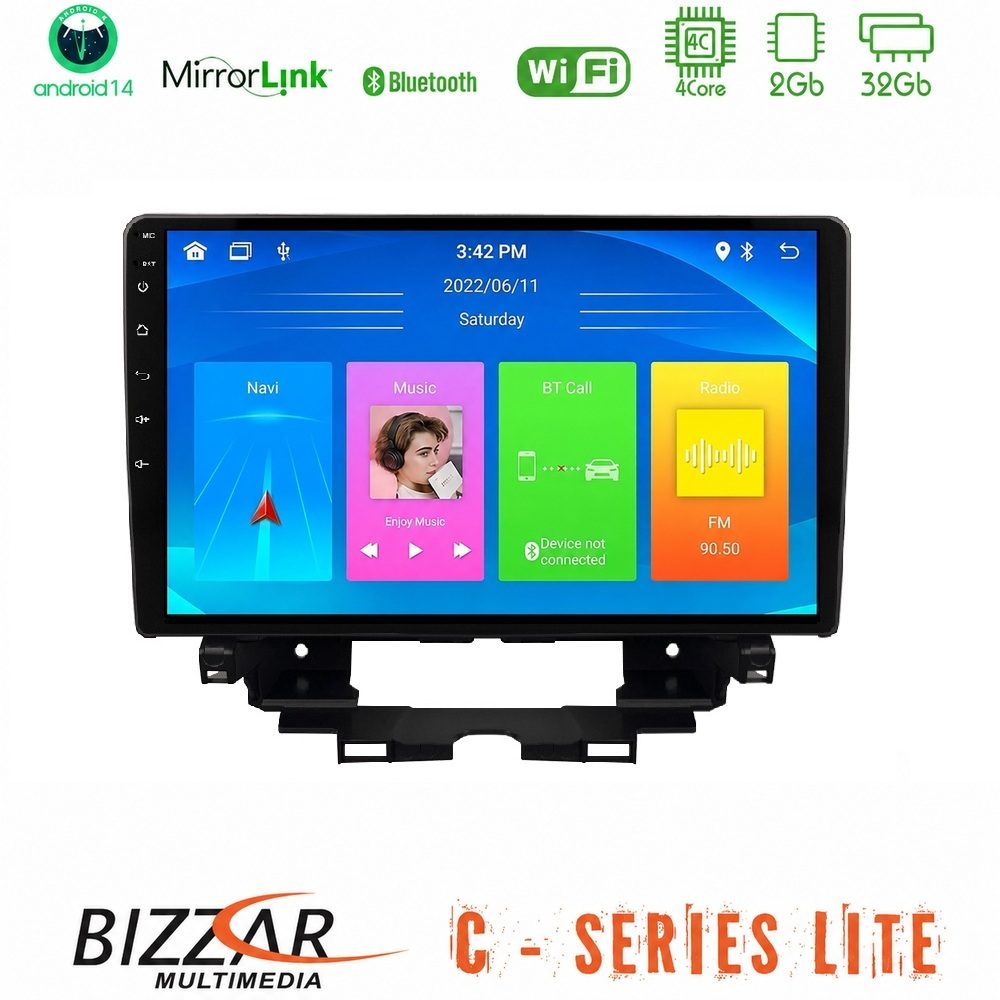 Bizzar C Series Lite 4Core Android14 2+32GB Renault Kangoo / Nissan Townstar 2022-> Navigation Multimedia Tablet 10"