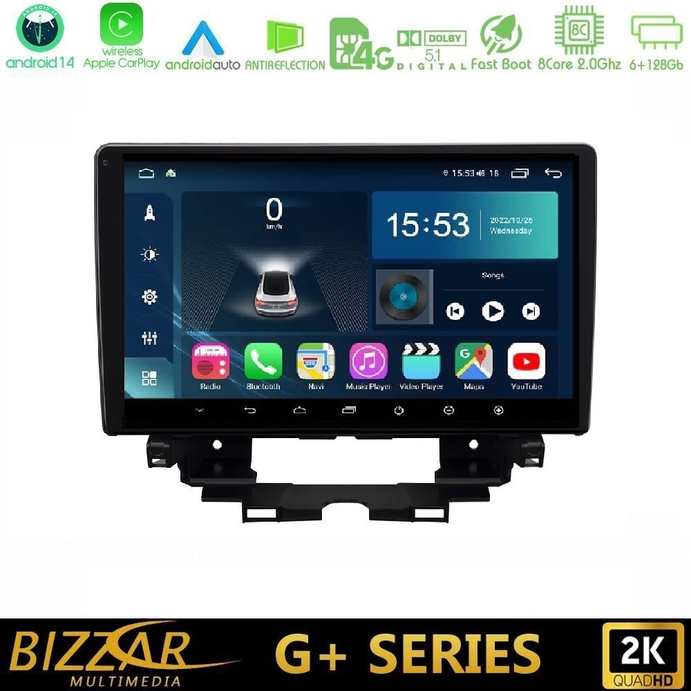 Bizzar G+ Series Kangoo / Nissan Townstar 8core Android14 6+128GB Navigation Multimedia Tablet 10"