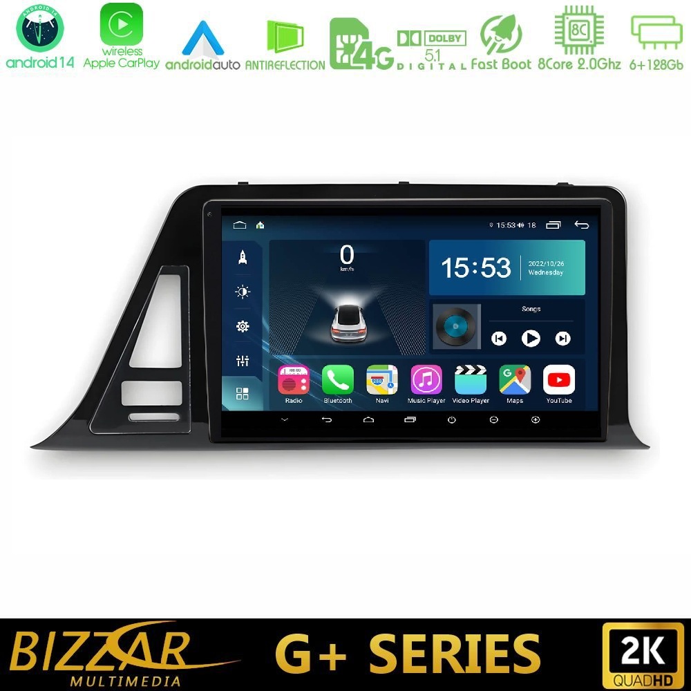 Bizzar G+ Series Toyota CH-R RHD 8core Android14 6+128GB Navigation Multimedia Tablet 9"