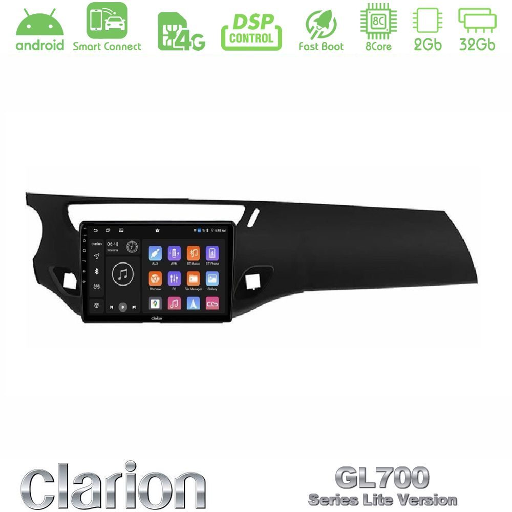 Clarion GL700 Lite Series 8Core Android ClarionOS 2+32GB Citroen C3/DS3 2009-2016 Navigation Multimedia Tablet 9" Με Carplay & Android Auto