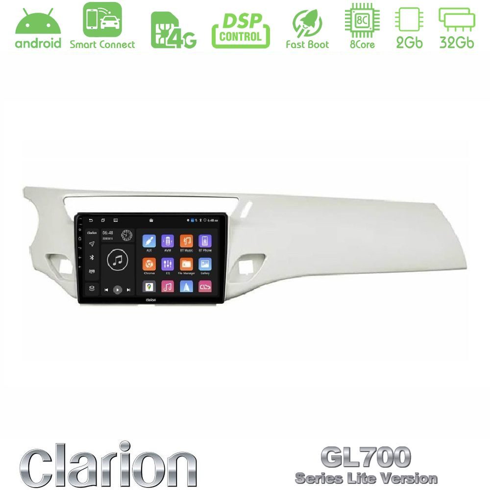 Clarion GL700 Lite Series 8Core Android ClarionOS 2+32GB Citroen C3 2009-2016 Navigation Multimedia Tablet 9" Με Carplay & Android Auto