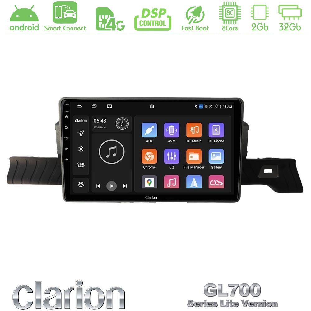 Clarion GL700 Lite Series 8Core Android ClarionOS 2+32GB Citroen C3 You 2025-> Navigation Multimedia Tablet 9" Με Carplay & Android Auto