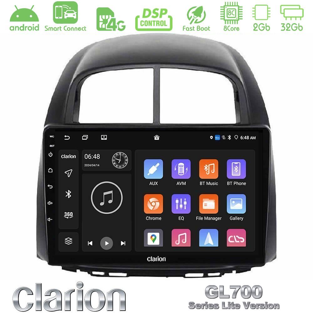 Clarion GL700 Lite Series 8Core Android ClarionOS 2+32GB Daihatsu Sirion/Subaru Justy Navigation Multimedia Tablet 10" Με Carplay & Android Auto