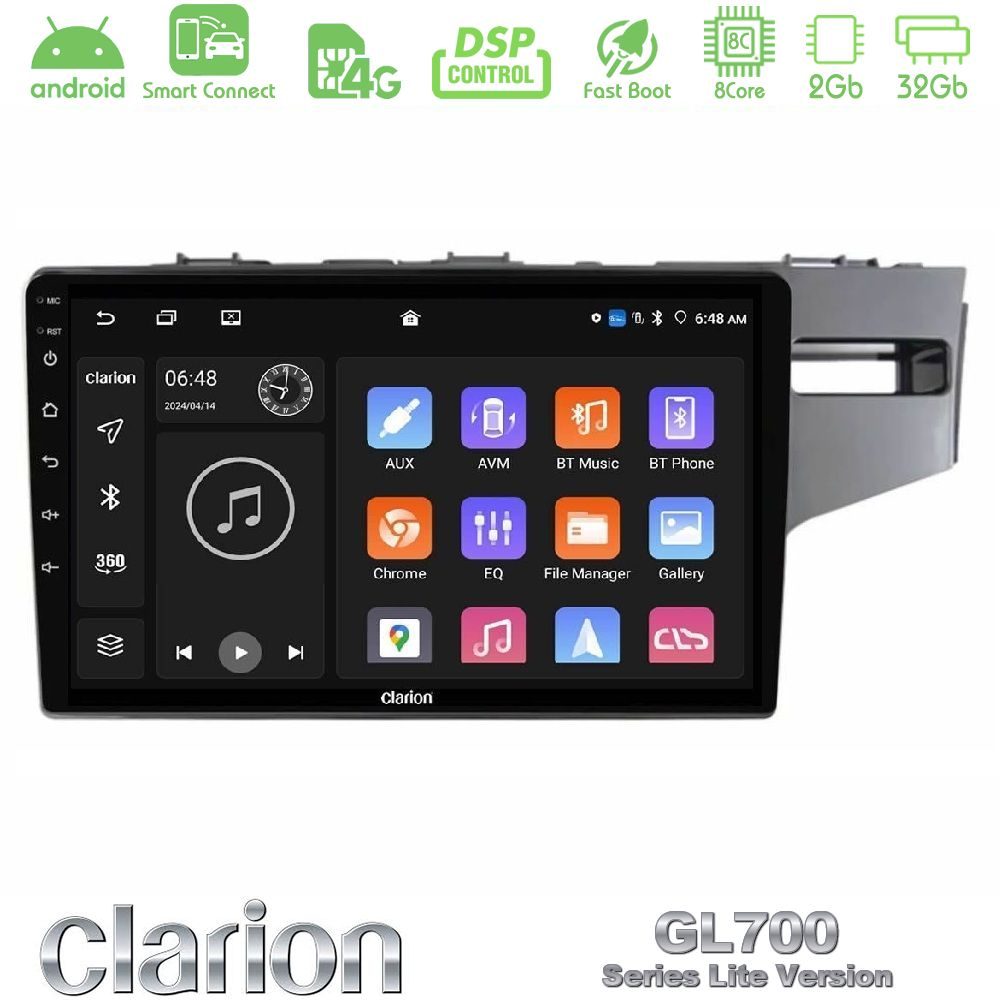 Clarion GL700 Lite Series 8Core Android ClarionOS 2+32GB Honda Jazz 2013-2020 RHD Navigation Multimedia Tablet 9" Με Carplay & Android Auto