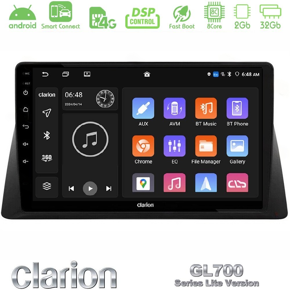 Clarion GL700 Lite Series Honda WR-V 2024-> 8Core Android ClarionOS 2+32GB Navigation Multimedia Tablet 10" Με Carplay & Android Auto Με Carplay & Android Auto