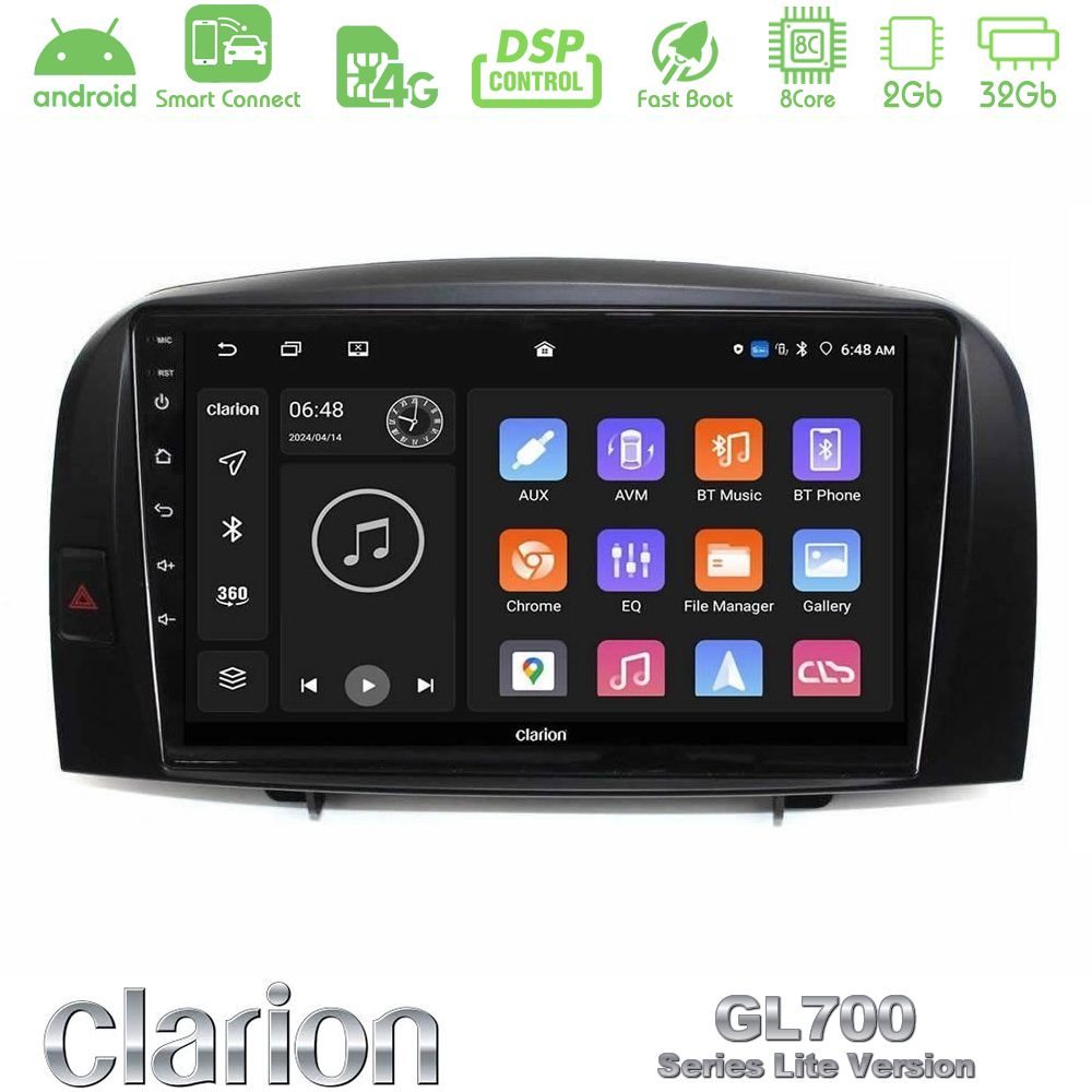 Clarion GL700 Lite Series 8Core Android ClarionOS 2+32GB Hyundai Sonata 2005-2009 Navigation Multimedia Tablet 10" Με Carplay & Android Auto
