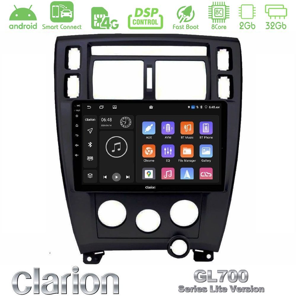 Clarion GL700 Lite Series Hyundai Tucson 2006 – 2013 8Core Android ClarionOS 2+32GB Navigation Multimedia Tablet 10" Με Carplay & Android Auto Με Carplay & Android Auto