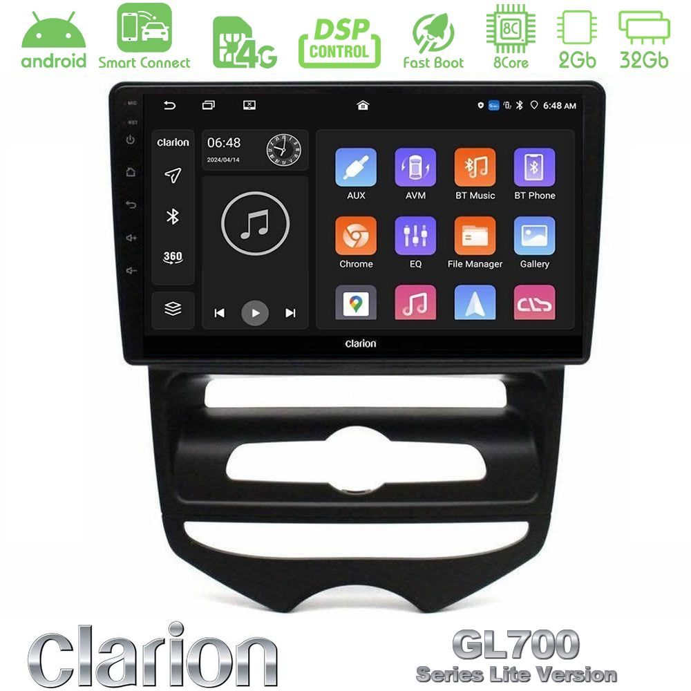 Clarion GL700 Lite Series 8Core Android ClarionOS 2+32GB Hyundai ix20 2010-2020 (MANUAL A/C) Navigation Multimedia Tablet 9" Με Carplay & Android Auto