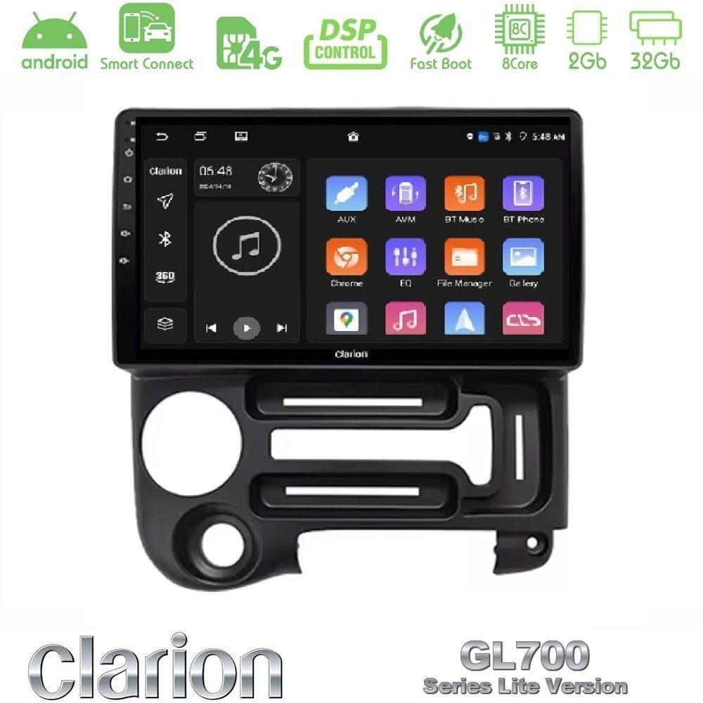 Clarion GL700 Lite Series 8Core Android ClarionOS 2+32GB Hyundai Atos 1997 – 2010 Navigation Multimedia Tablet 9" Με Carplay & Android Auto