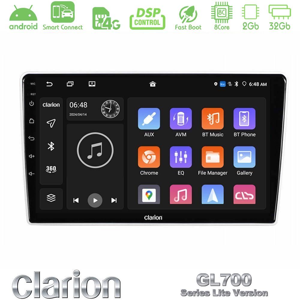 Clarion GL700 Lite Series Kia Sportage 2005-2008 8Core Android ClarionOS 2+32GB Navigation Multimedia Tablet 9" Με Carplay & Android Auto Με Carplay & Android Auto
