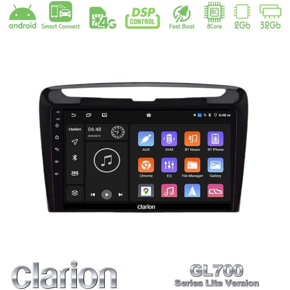Clarion GL700 Lite Series 8Core Android ClarionOS 2+32GB Lancia Ypsilon 2011-2015 Navigation Multimedia Tablet 9" Με Carplay & Android Auto