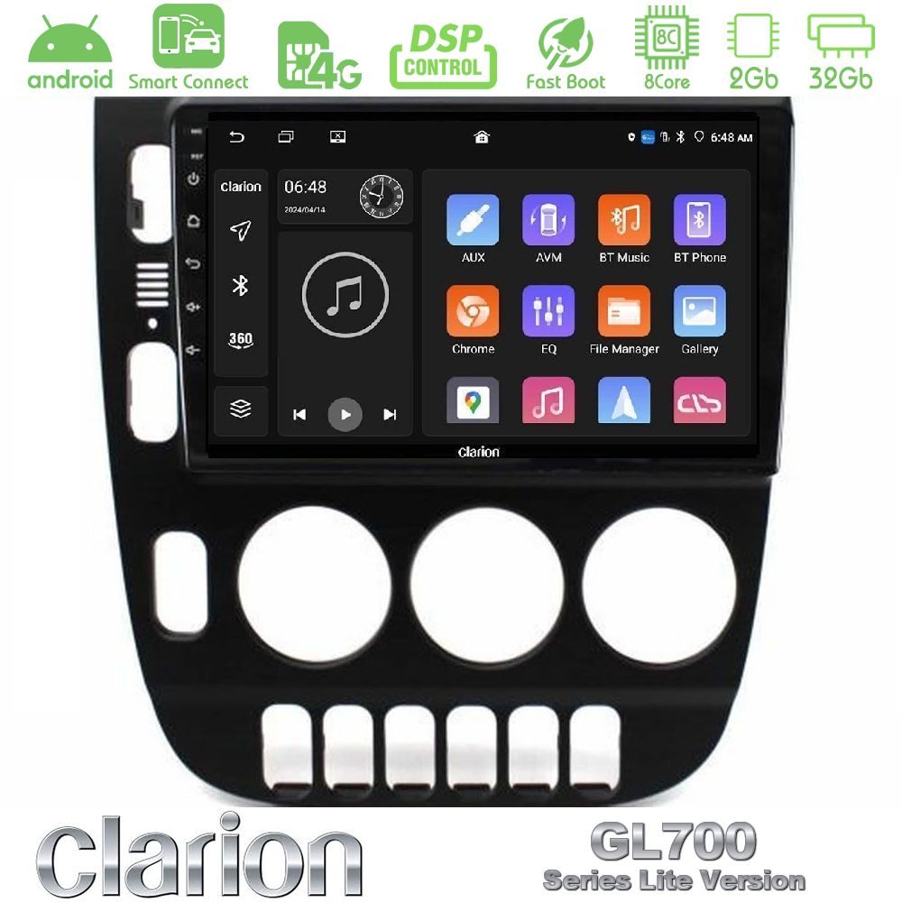 Clarion GL700 Lite Series 8Core Android ClarionOS 2+32GB Mercedes ML Class (W163) 1998-2005 Navigation Multimedia Tablet 9" Με Carplay & Android Auto