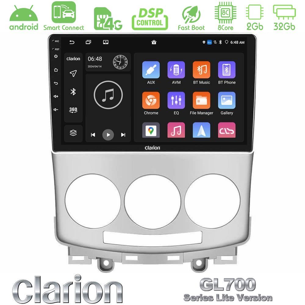 Clarion GL700 Lite Series Mazda 5 2004-2010 8Core Android ClarionOS 2+32GB Navigation Multimedia Tablet 9" Με Carplay & Android Auto