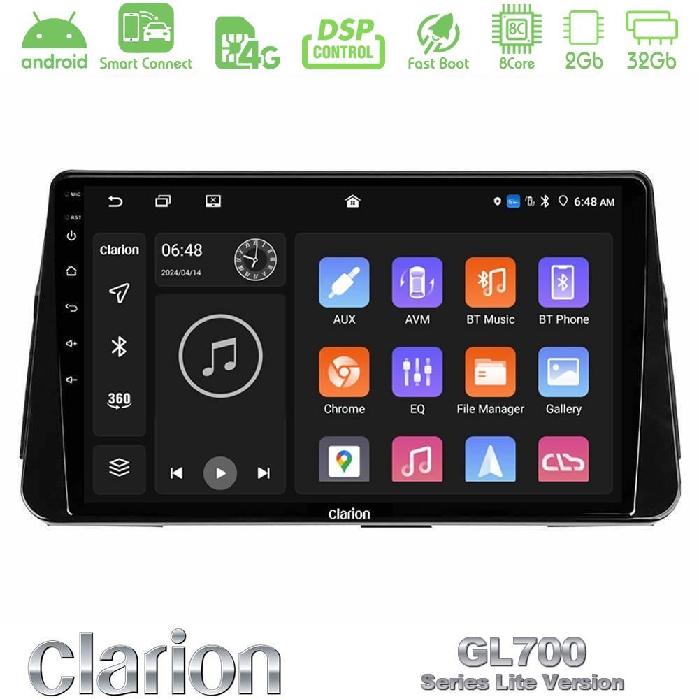 Clarion GL700 Lite Series 8Core Android ClarionOS 2+32GB Nissan Micra K14 Navigation Multimedia Tablet 9" Με Carplay & Android Auto