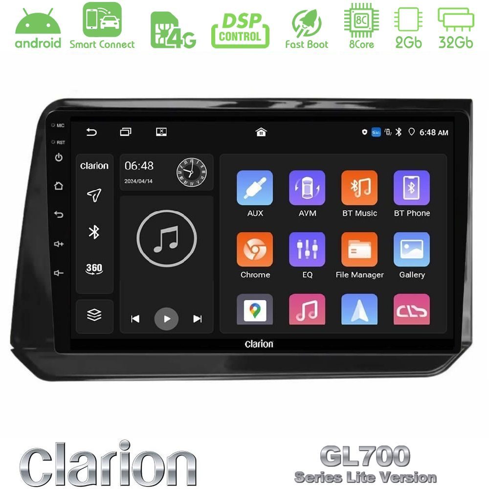 Clarion GL700 Lite Series 8Core Android ClarionOS 2+32GB Nissan Note 2021-2026 RHD Navigation Multimedia Tablet 10" Με Carplay & Android Auto