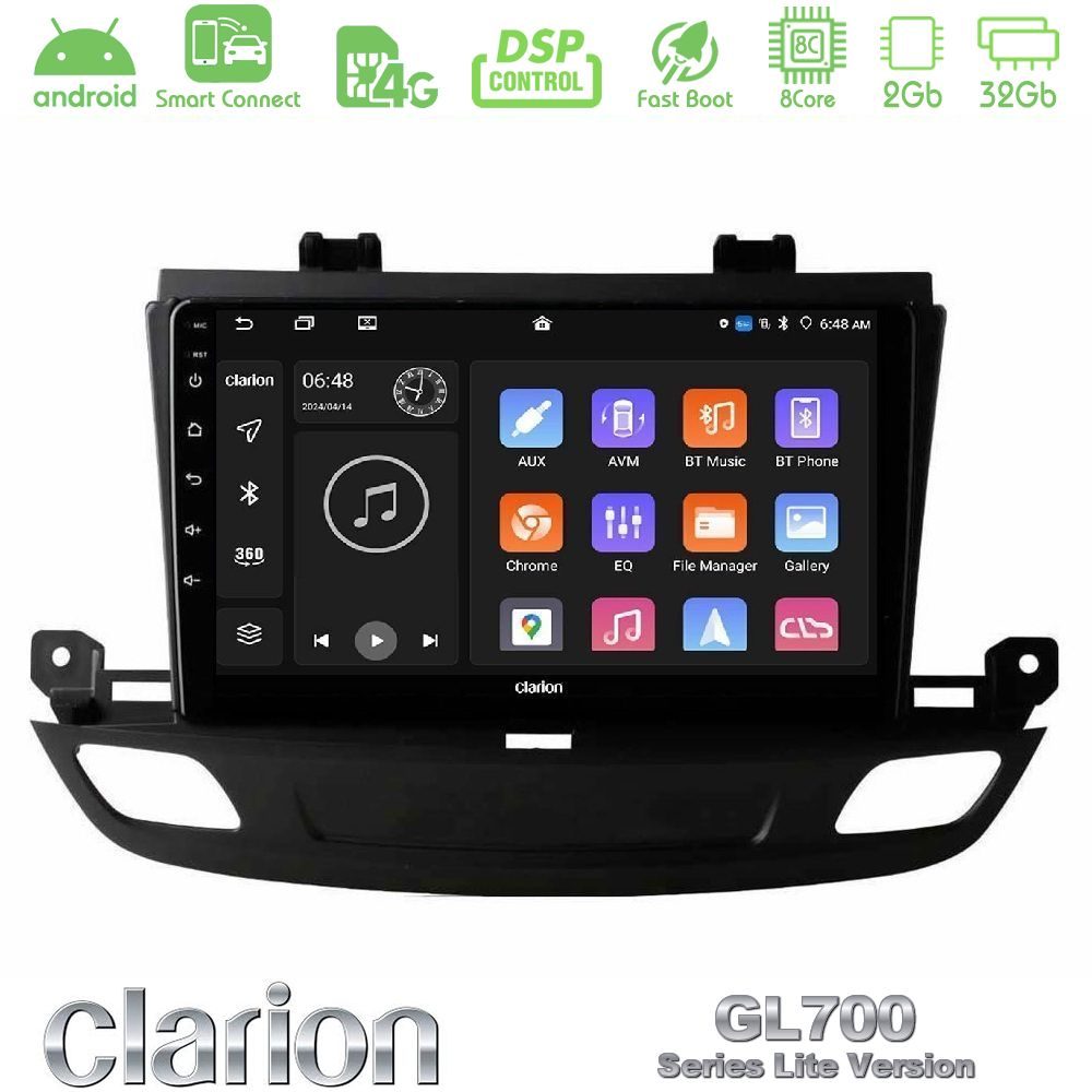 Clarion GL700 Lite Series 8Core Android ClarionOS 2+32GB Opel Insignia 2 2017-2020 Navigation Multimedia Tablet 9" Με Carplay & Android Auto