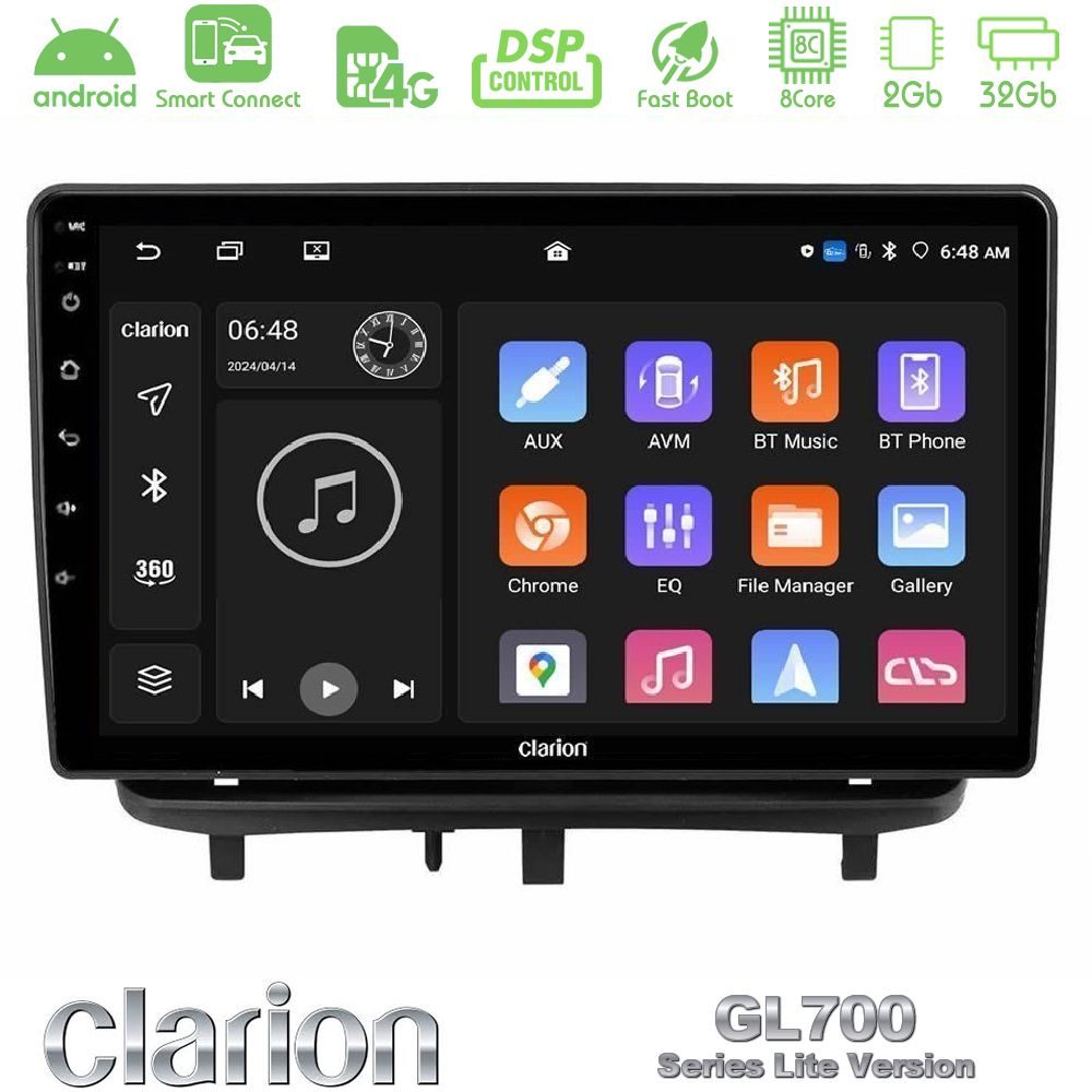 Clarion GL700 Lite Series 8Core Android ClarionOS 2+32GB Opel Corsa D 2006-2014 Navigation Multimedia Tablet 9" Με Carplay & Android Auto (Top Mount)