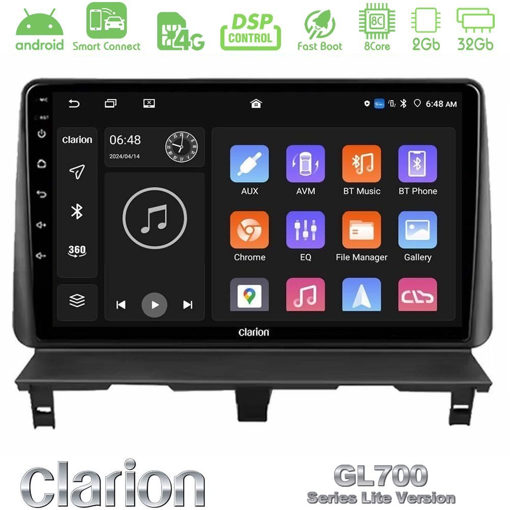 Clarion GL700 Lite Series 8Core Android ClarionOS 2+32GB Peugeot Partner / Citroën Berlingo 2002-2008 Navigation Multimedia Tablet 9" Με Carplay & Android Auto